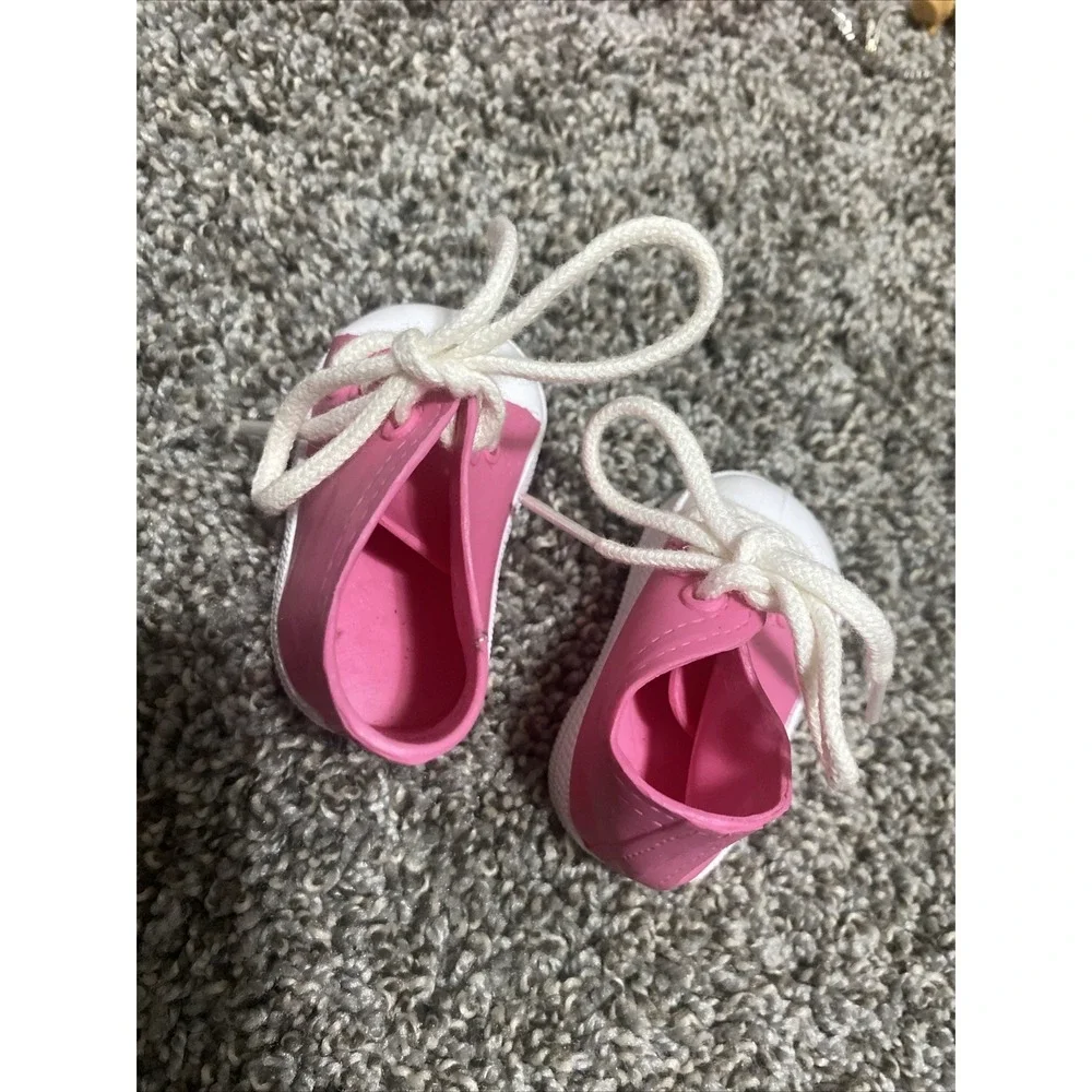 Pink & White Sneakers Alexander Doll Shoes For An 18 inch Doll